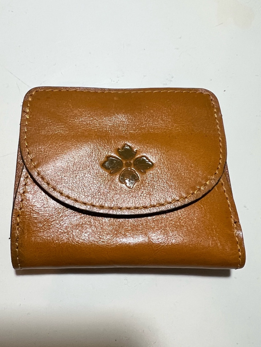 Patricia Nash Sungold? Leather wallet with coin purse, card slots and bill slot.